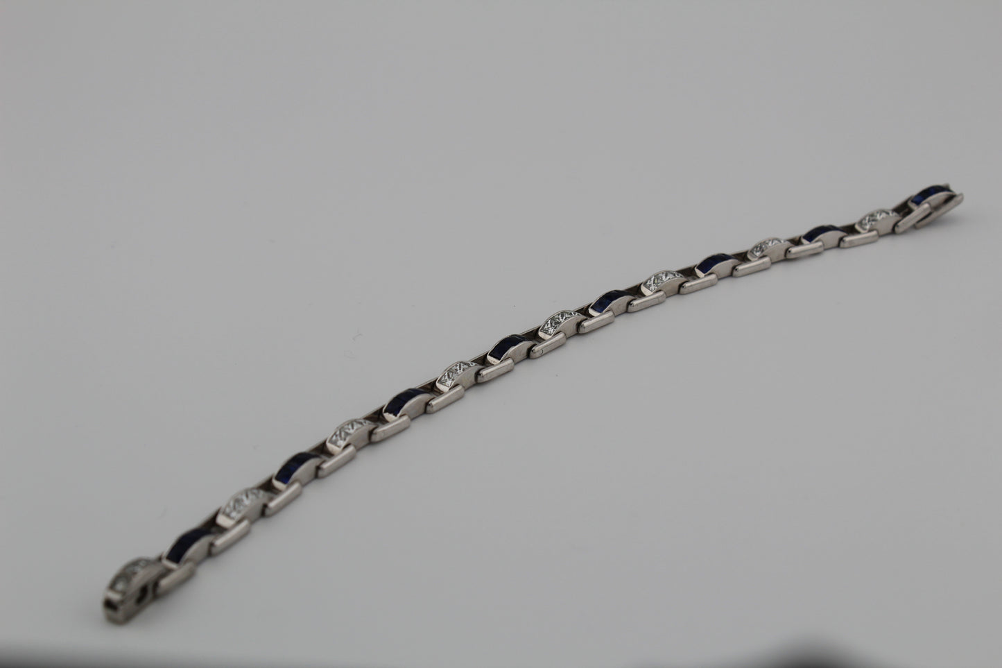 Platinum Diamond & Sapphire Bracelet – 7.25”