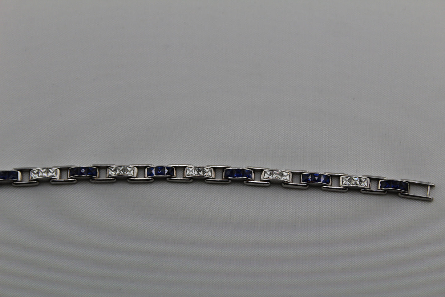 Platinum Diamond & Sapphire Bracelet – 7.25”