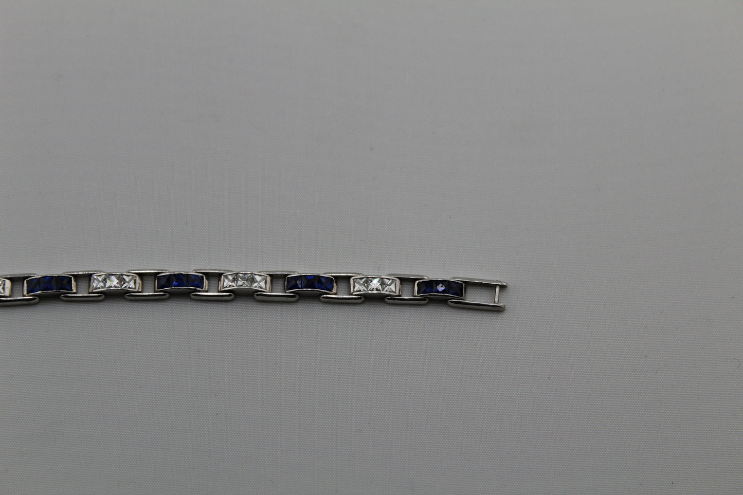 Platinum Diamond & Sapphire Bracelet – 7.25”
