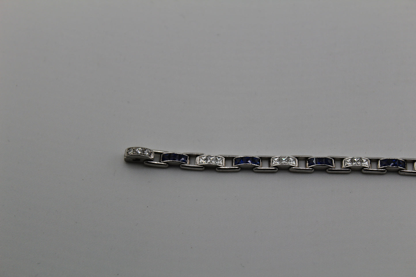 Platinum Diamond & Sapphire Bracelet – 7.25”
